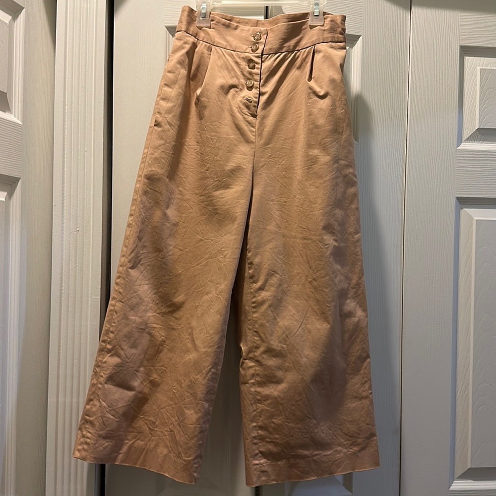 Daniel Cremieux Size 2 Khaki Wide Leg Pants